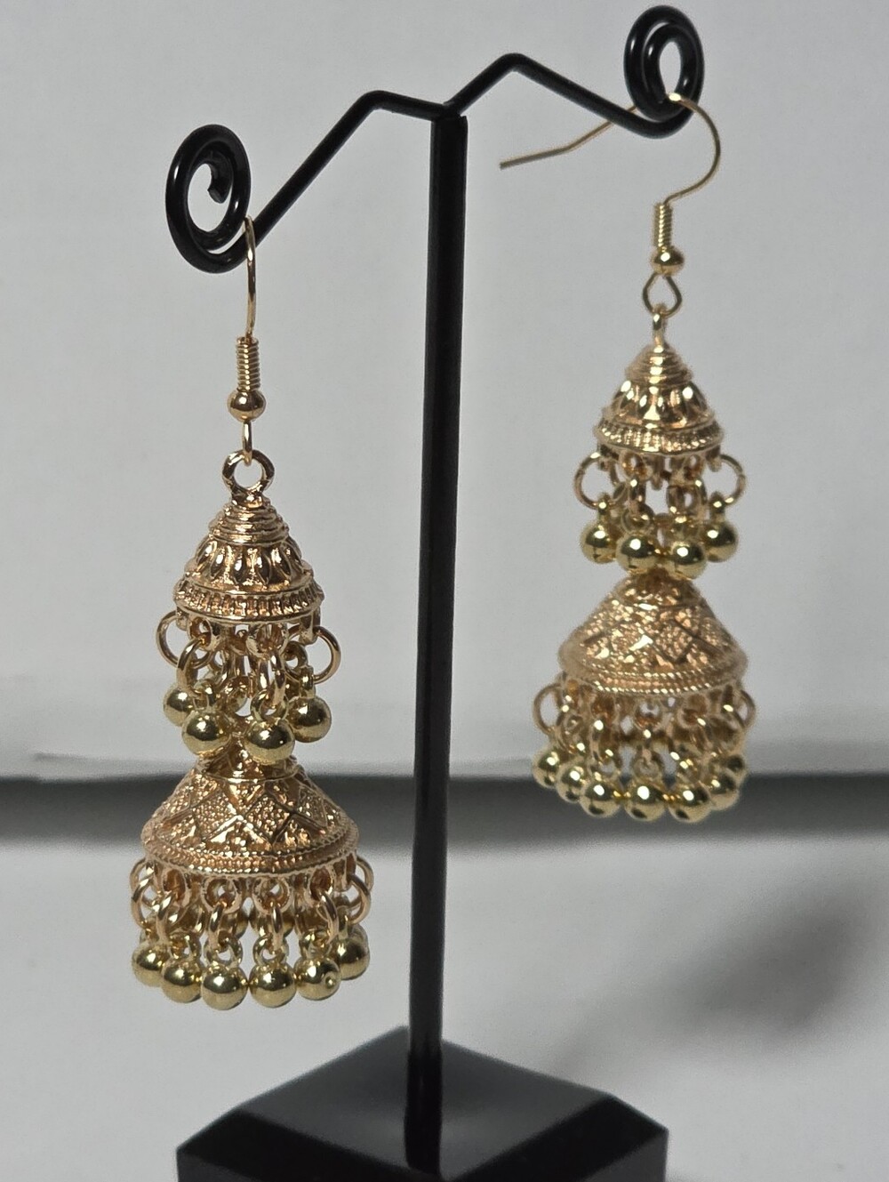 Gold-Tone Jhumka Drop Earrings - Elegant Women’s Jewelry NWT